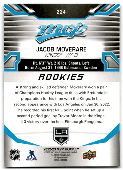 2022-23 Upper Deck MVP Jacob Moverare Rookie Los Angeles Kings #224