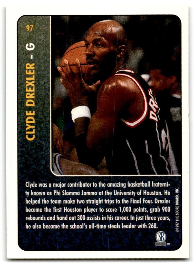 1997-98 Score Board Rookies Clyde Drexler Houston Cougars #97