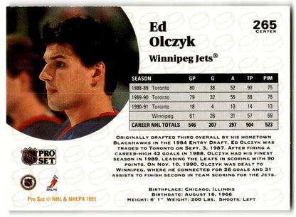 1991-92 Pro Set French Ed Olczyk Winnipeg Jets #265