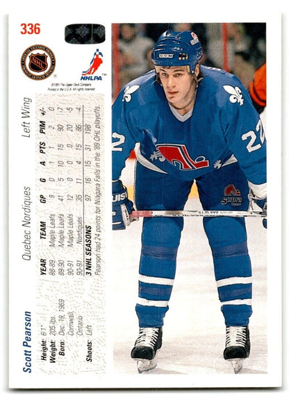 1991-92 Upper Deck Scott Pearson Quebec Nordiques #336