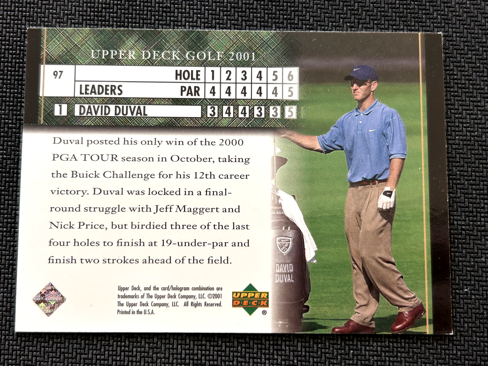 2001 Upper Deck Golf Card #97 David Duval