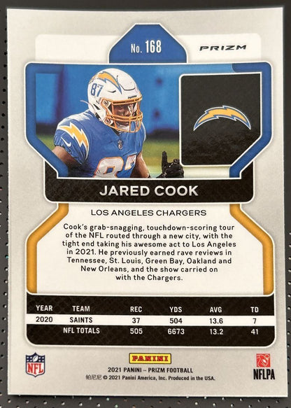 2021 Panini Prizm Red Ice Jared Cook Los Angeles Chargers #168 Parallel