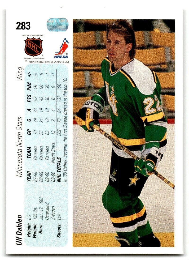 1990-91 Upper Deck Ulf Dahlen Minnesota North Stars #283