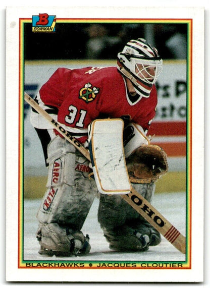 1990-91 Bowman Jacques Cloutier Rookie Chicago Blackhawks #11