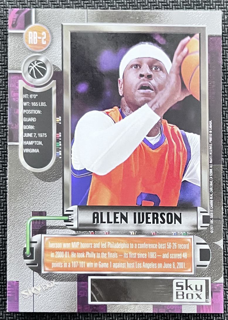 2021-22 Skybox Metal Universe Champion Allen Iverson Rookie #RB-2