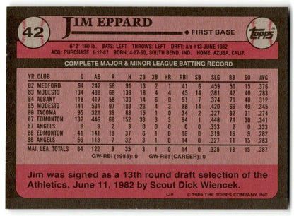 1989 Topps Jim Eppard California Angels #42