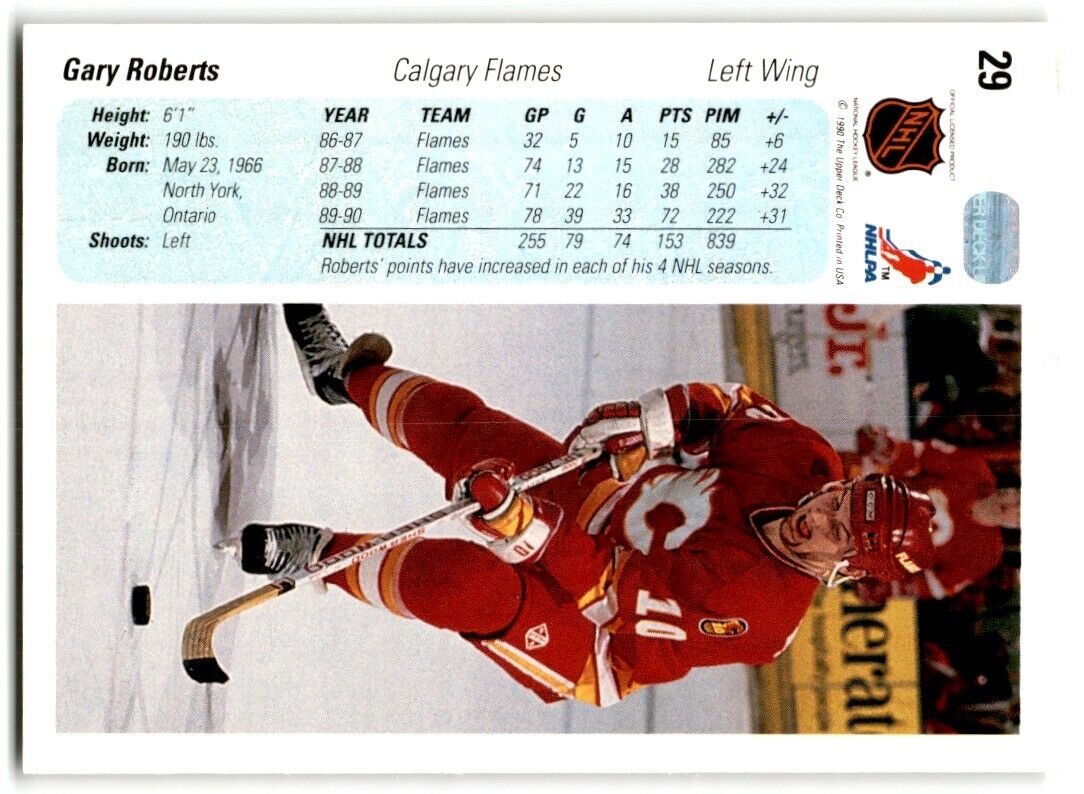 1990-91 Upper Deck Gary Roberts Calgary Flames #29