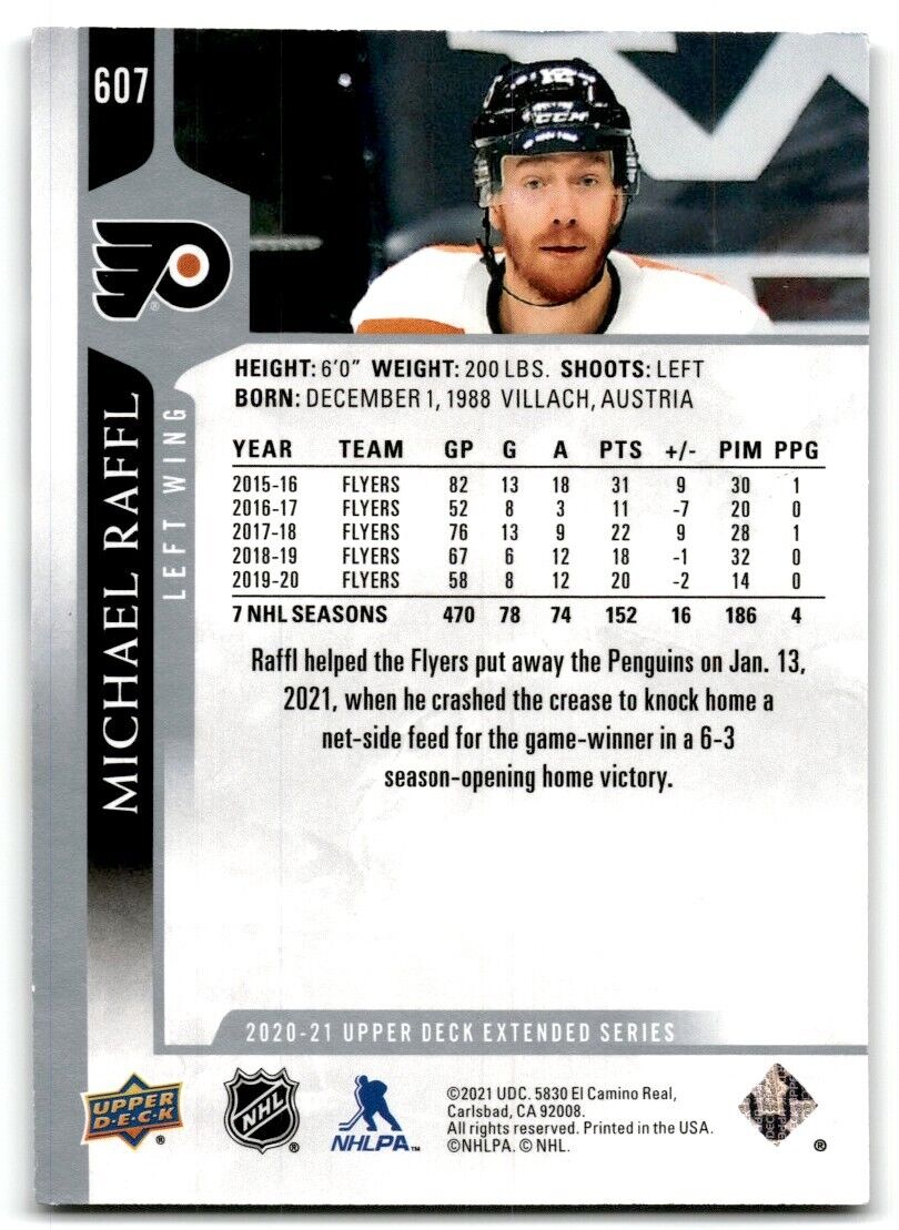 2020-21 Upper Deck Michael Raffl Philadelphia Flyers #607