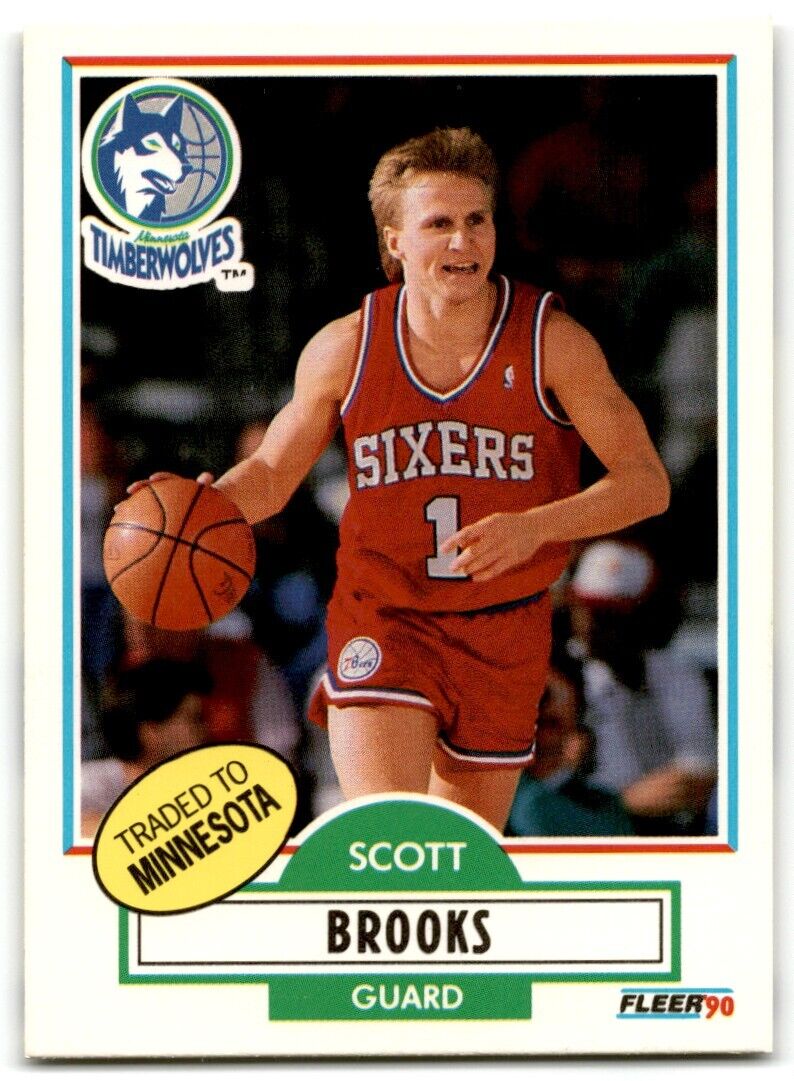 1990-91 Fleer Scott Brooks Minnesota Timberwolves #140