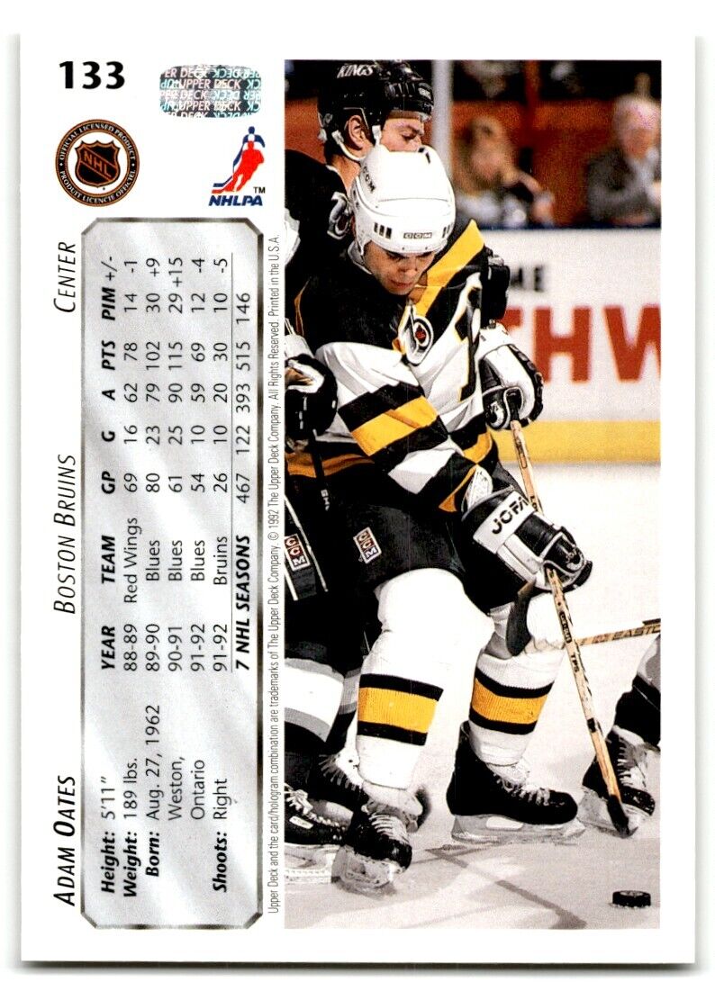 1992-93 Upper Deck Adam Oates Boston Bruins #133