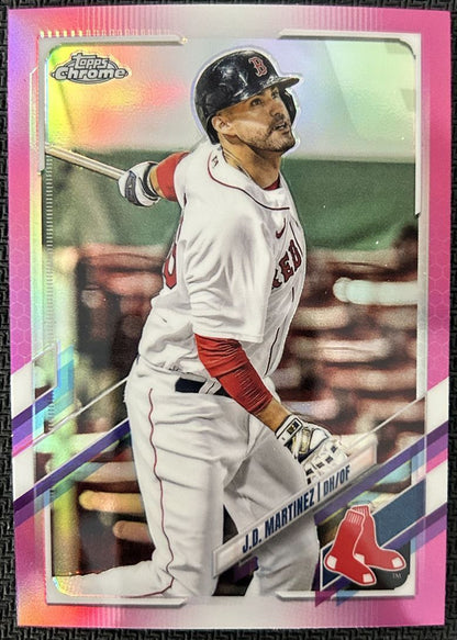 2021 Topps Chrome Pink J.D. Martinez Boston Red Sox #95 Refractor