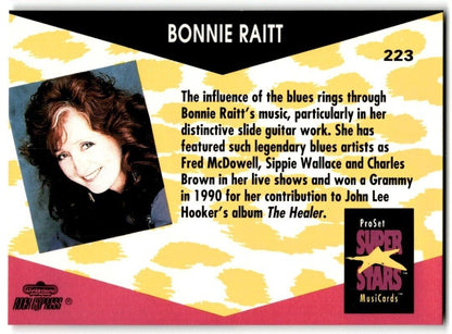 1991-92 ProSet Super Stars MusiCard Bonnie Raitt #223