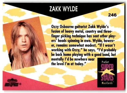 1991-92 ProSet Super Stars MusiCard Zakk Wylde #246