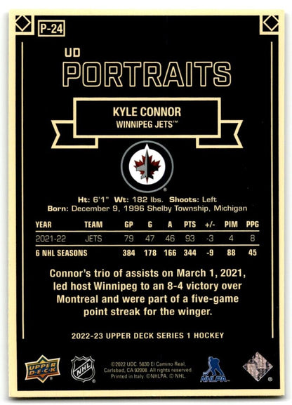 2022-23 Upper Deck UD Portraits Kyle Connor Winnipeg Jets #P-24