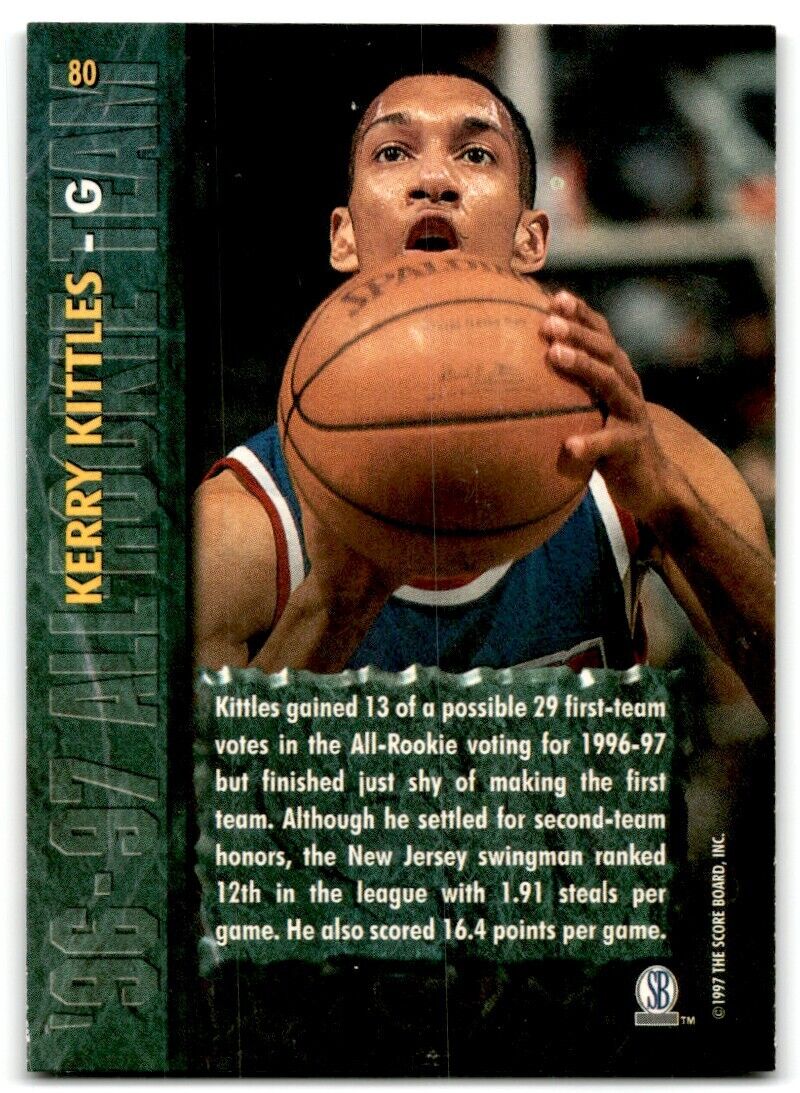 1997-98 Score Board Rookies Kerry Kittles New Jersey Nets #80