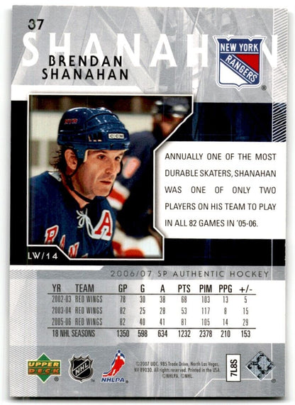 2006-07 SP Authentic Brendan Shanahan New York Rangers #37