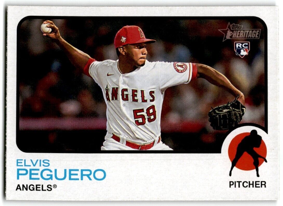 2022 Topps Heritage High Number Elvis Peguero Rookie Angels #554