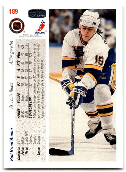 1991-92 Upper Deck Rod Brind'Amour St. Louis Blues #189