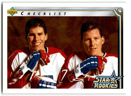 1992-93 Upper Deck Star Rookie Checklist New York Islanders/Winnipeg Jets #398