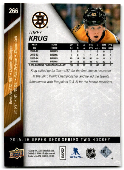 2016-17 Upper Deck Torey Krug Boston Bruins #266