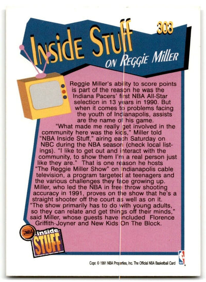1991-92 Hoops Reggie Miller Indiana Pacers #303