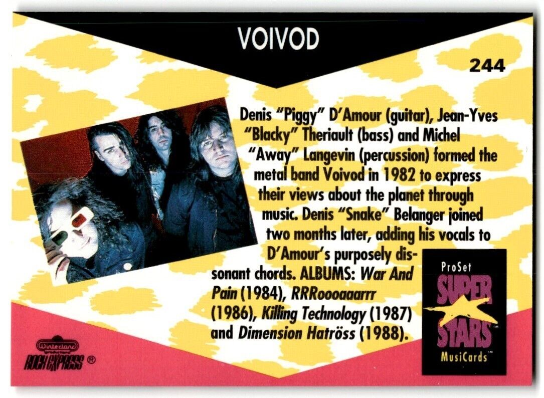 1991-92 ProSet Super Stars MusiCard Voivod #244