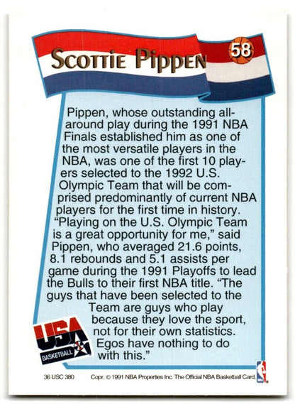 1991-92 Hoops McDonald's Scottie Pippen USA #58