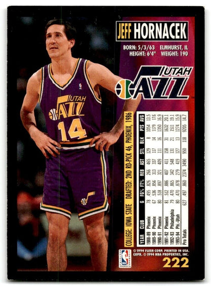 1994-95 Fleer Jeff Hornacek Utah Jazz #222