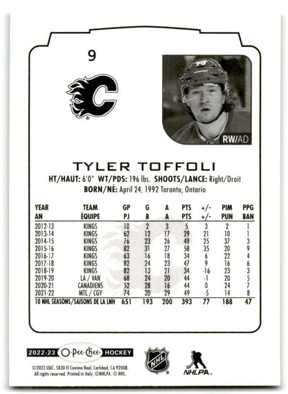 2022-23 O-Pee-Chee Tyler Toffoli Calgary Flames #9