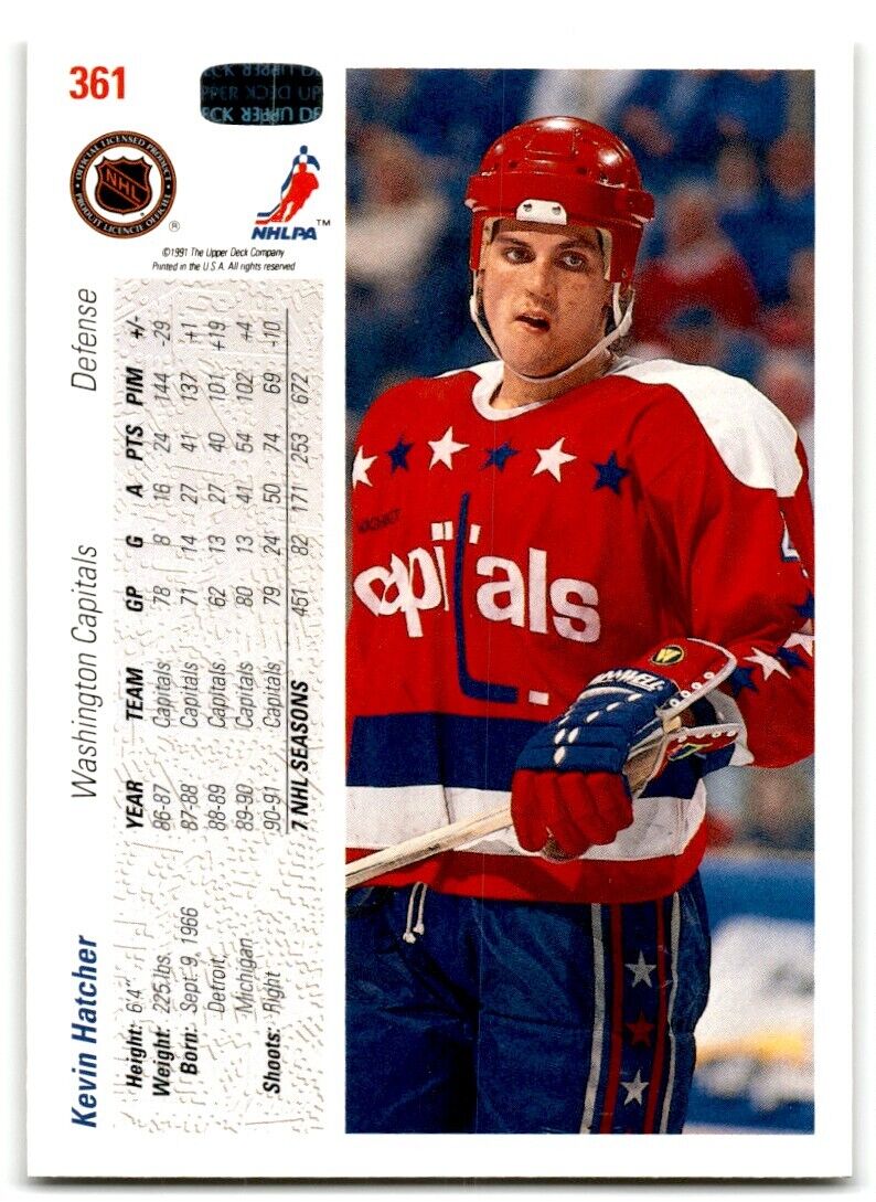 1991-92 Upper Deck Kevin Hatcher Washington Capitals #361