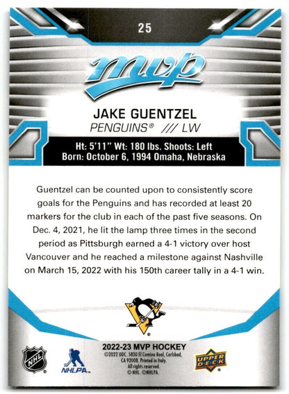 2022-23 Upper Deck MVP Jake Guentzel Pittsburgh Penguins #25