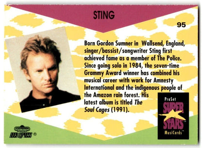 Sting ProSet Super Star MusiCards (Card #95)