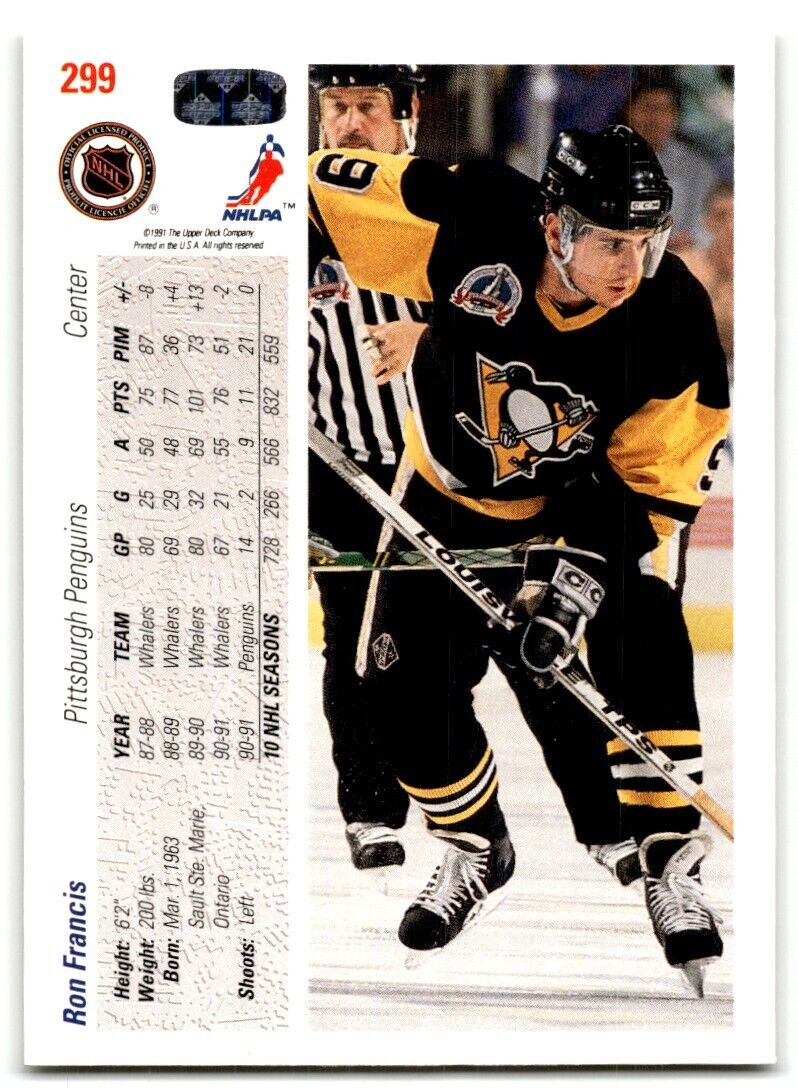 1991-92 Upper Deck Ron Francis Pittsburgh Penguins #299