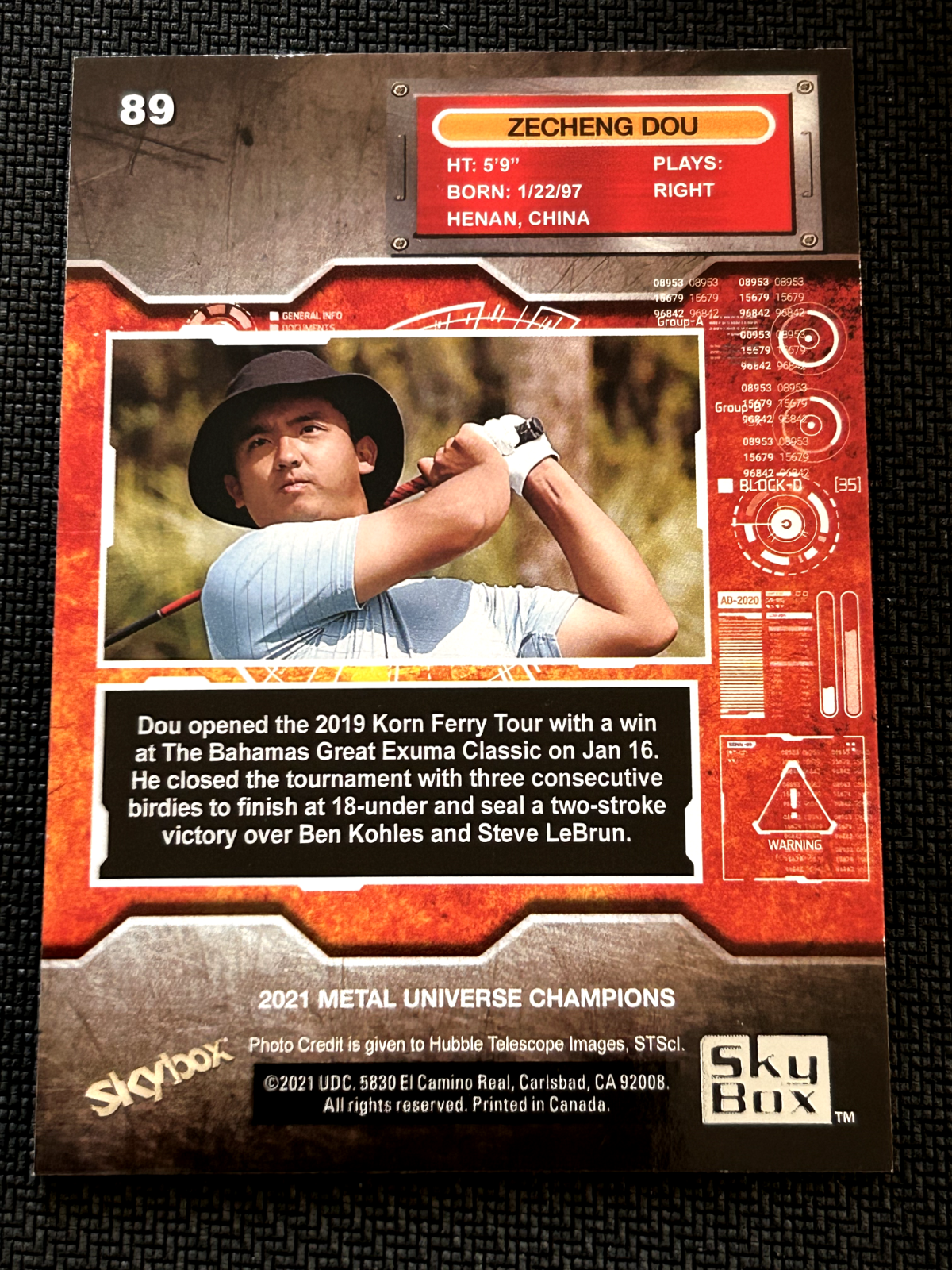 2021 Skybox Metal Universe Champions #89 Zecheng "Marty" Dou  Golf