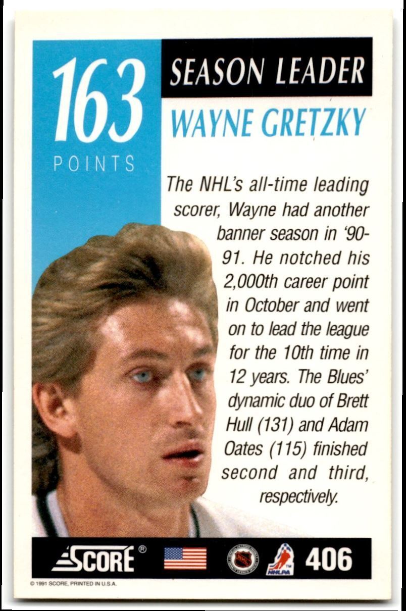 1991-92 Score American Wayne Gretzky Los Angeles Kings #406