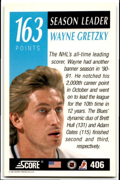 1991-92 Score American Wayne Gretzky Los Angeles Kings #406