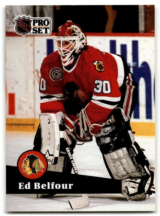 1991-92 Pro Set French Ed Belfour Chicago Blackhawks #43