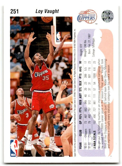 1992-93 Upper Deck Loy Vaught Los Angeles Clippers #185