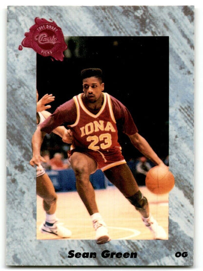 1991-92 Classic Sean Green Rookie Iona College Gaels #179