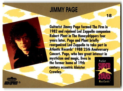 1991-92 ProSet Super Stars MusiCard Jimmy Page #18