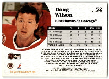 1991-92 Pro Set French Doug Wilson Chicago Blackhawks #52