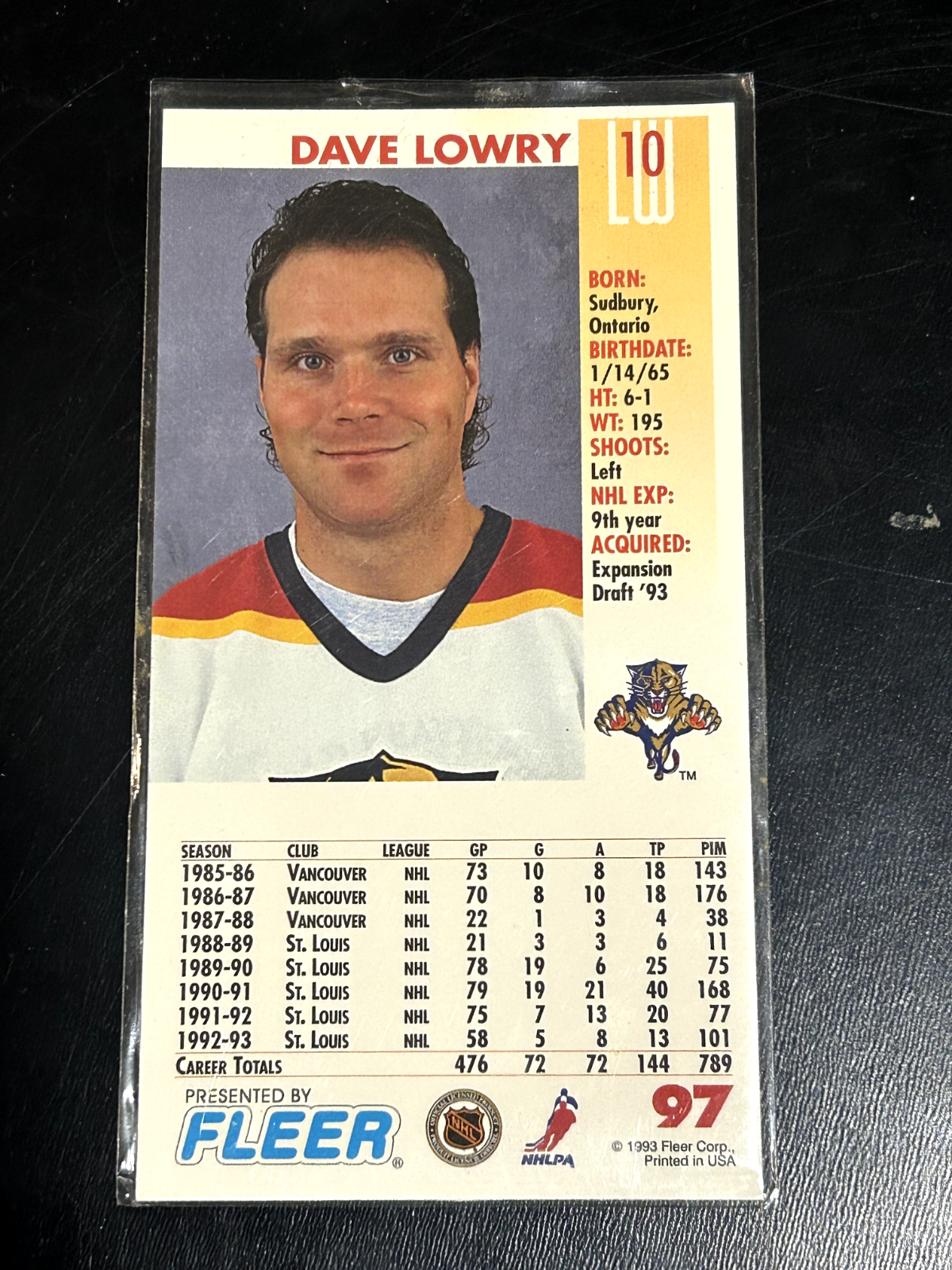 1993-94 Fleer Power Play Dave Lowry #97