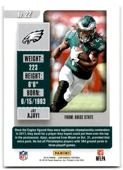 2018 Panini Contenders Jay Ajayi Philadelphia Eagles #22