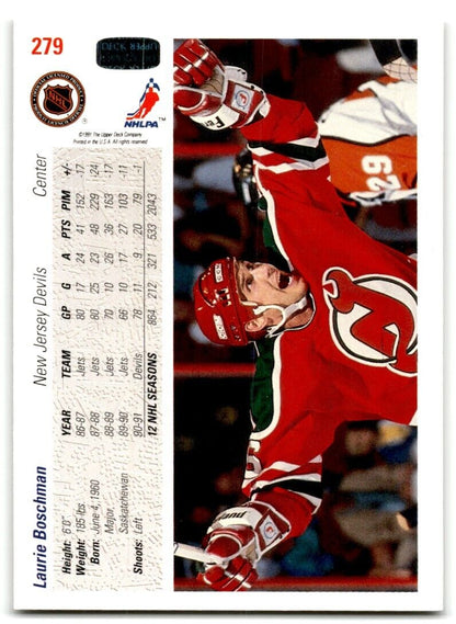 1991-92 Upper Deck Laurie Boschman New Jersey Devils #279