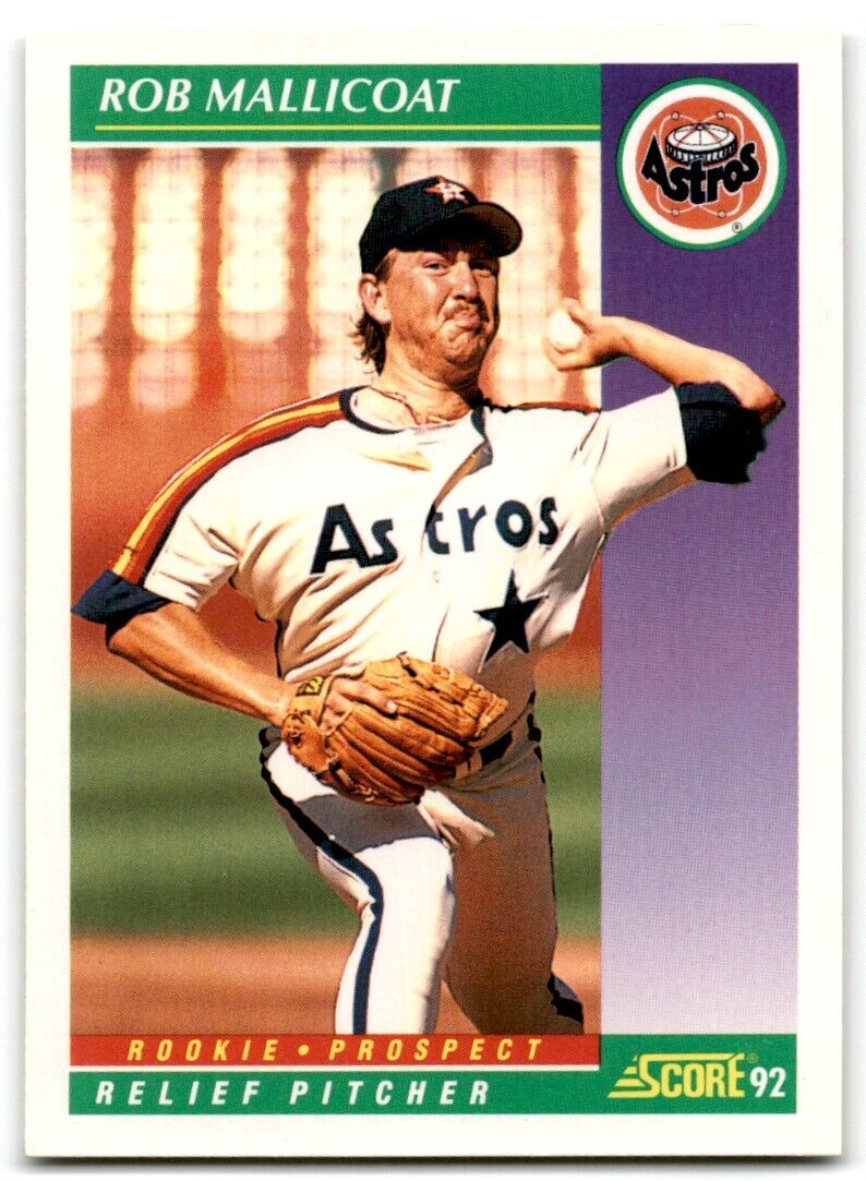 1992 Score Rob Mallicoat Houston Astros #819