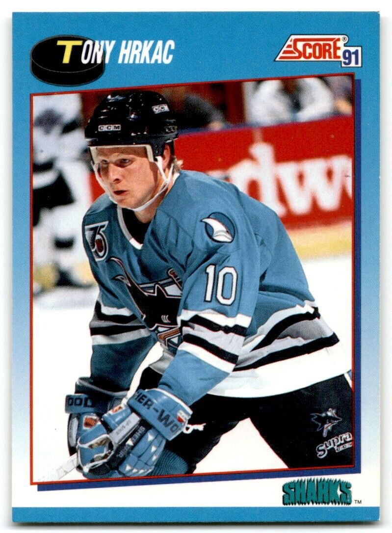 1991-92 Score Canadian Bilingual Tony Hrkac San Jose Sharks #555