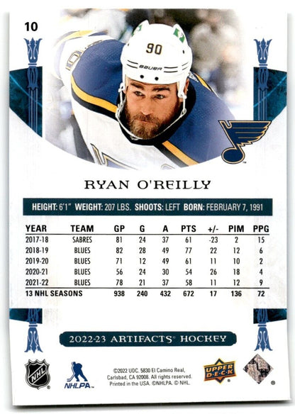 2022-23 Upper Deck Artifacts Ryan O'Reilly St. Louis Blues #10