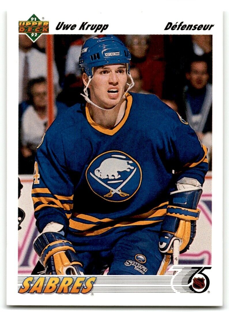 1991-92 Upper Deck French Uwe Krupp Buffalo Sabres #102