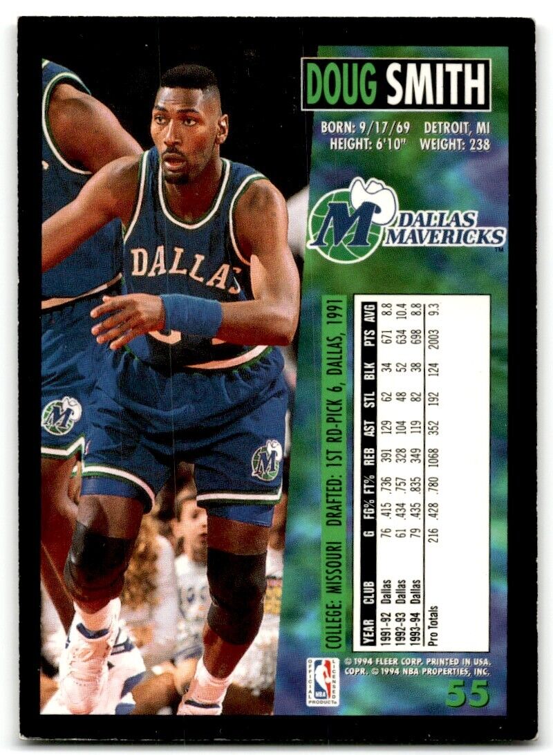 1994-95 Fleer Doug Smith Dallas Mavericks #55