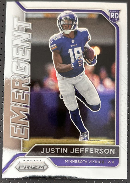 2020 Panini Prizm Emergent Rookie RC Justin Jefferson Rookie Minnesota Vikings